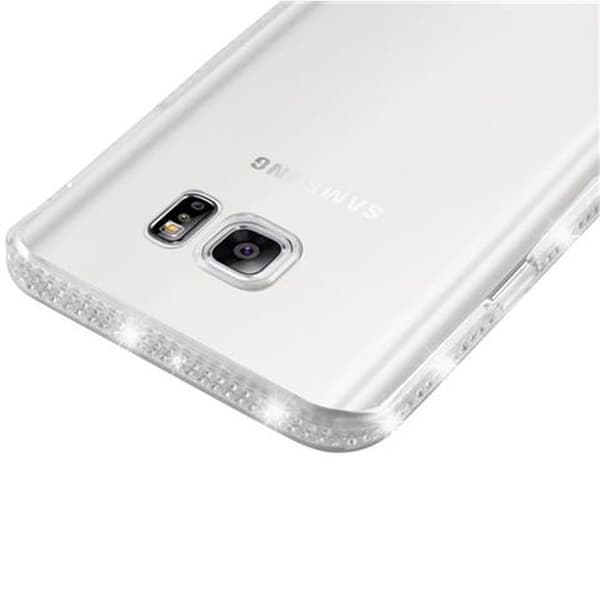Skal för Samsung Galaxy NOTE 5 i TRANSPARENT-VIT Skydd med Strassdesign Vit