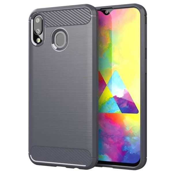 Skyddsfodral för Samsung Galaxy A20 / A30 / M10s BORSTAD GRÅ Kolfiberdesign Grå