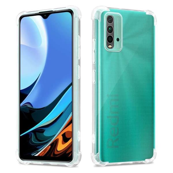 Transparent stötsäker silikonfodral för Xiaomi RedMi 9T Vit