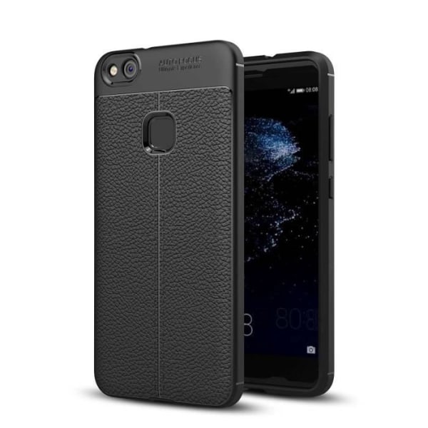 Cadorabo Fodral för Huawei P10 LITE i djupt svart skyddsfodral Silikon TPU Elegant konstläder