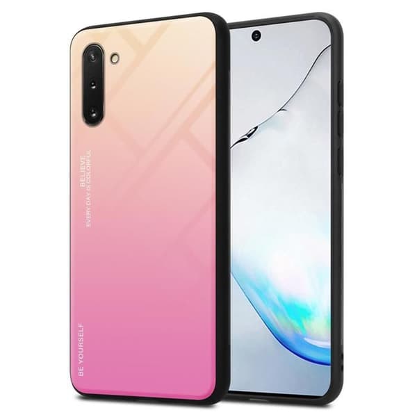Skyddsfodral för Samsung Galaxy NOTE 10 i GUL - ROSA Stötsäker Bicolor design Svart