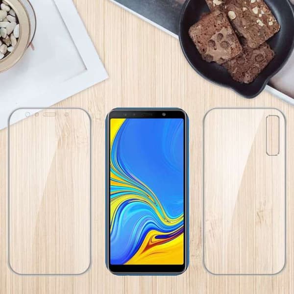 Transparent skydd för Samsung Galaxy A7 2018, helskydd Vit