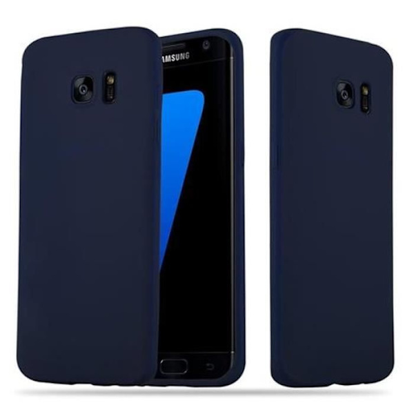 Samsung Galaxy S7 EDGE-fodral i CANDY DARK BLUE från Cadorabo (CANDY Design) Ultratunt mjukt silikon TPU-gelskydd med anti