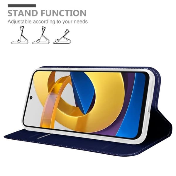 Flip-fodral för Xiaomi POCO M4 PRO 5G i MÖRKBLAU CLASSY Plånbok Stötsäker Blå
