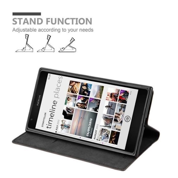 Nokia Lumia 1520-fodral i KAFFEBRUNT från Cadorabo (design med INVISIBLE MAGNETIC CLOSURE) Helt skyddsfodral med flipskydd