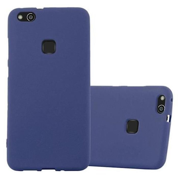 Huawei P10 LITE fodral i FROSTED DARK BLUE från Cadorabo (FROST Design) Ultratunt mjukt silikongel TPU-fodral med anti-chock