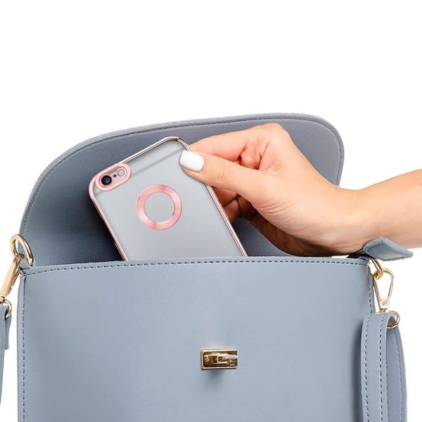 Transparent skal för iPhone 6 PLUS / 6S PLUS - Rosa Stötskydd Chrome Design Vit