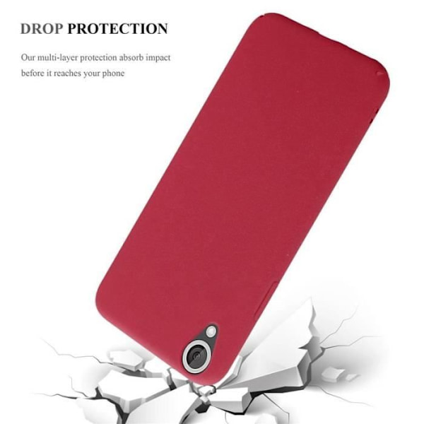 Coque - CADORABO - HTC Desire 820 - Röd - Hårdt Beskyttelse - Elegant Mat Design Röd