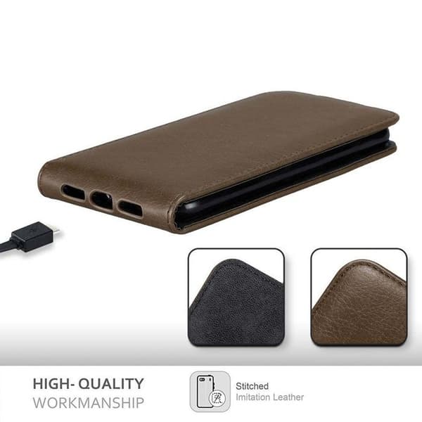 Etui för Google PIXEL Fodral med lock i MÖRK BRUN Flip Skydd brun