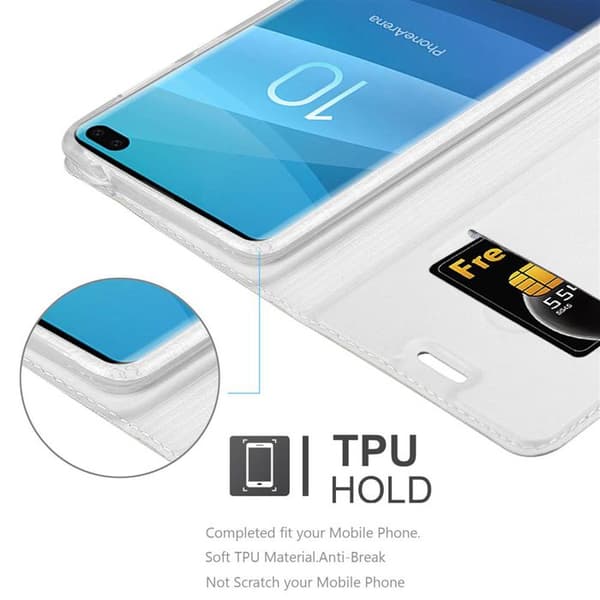 Flipfodral för Samsung Galaxy S10 PLUS Fodral i KLASSISK SILVER Plånbok Stötsäker Grå