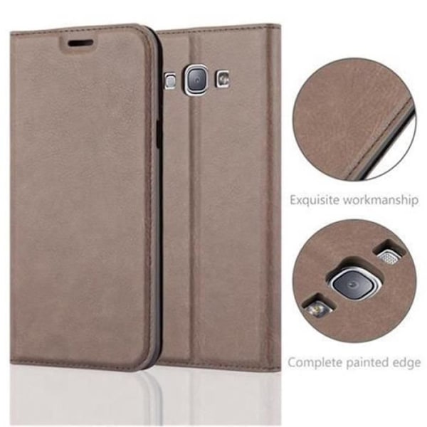 Samsung Galaxy A8 2015 (5) Fodral i COFFEE BROWN från Cadorabo (INVISIBLE MAGNETIC CLASP Design) Helt skyddsfodral