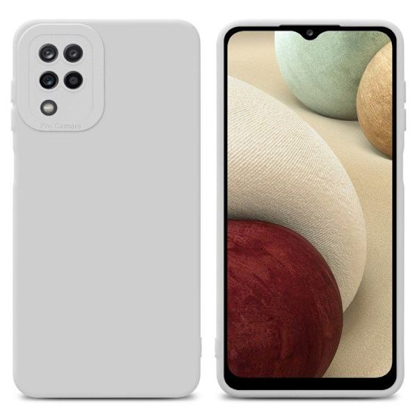 Fodral till Samsung Galaxy A12 / M12 i FLUID WHITE Fodral i flexibelt TPU silikonskydd Vit