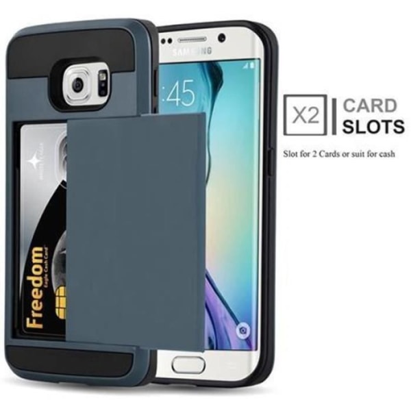 Cadorabo > Samsung Galaxy S6 EDGE < TPU Silikon Hybrid Fodral Cover [ Heavy Duty ] med Kortplats Fodral Cover