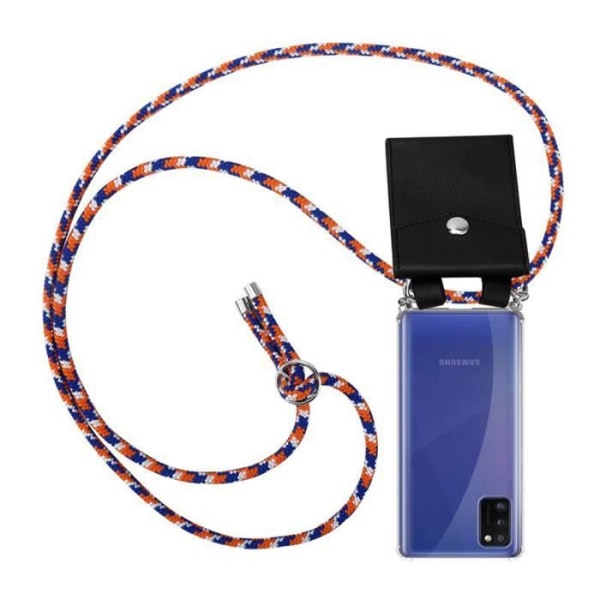 Cadorabo Mobiltelefonkedja för Samsung Galaxy A41 i ORANGE BLÅVIT Silikonskyddsfodral Silverringar