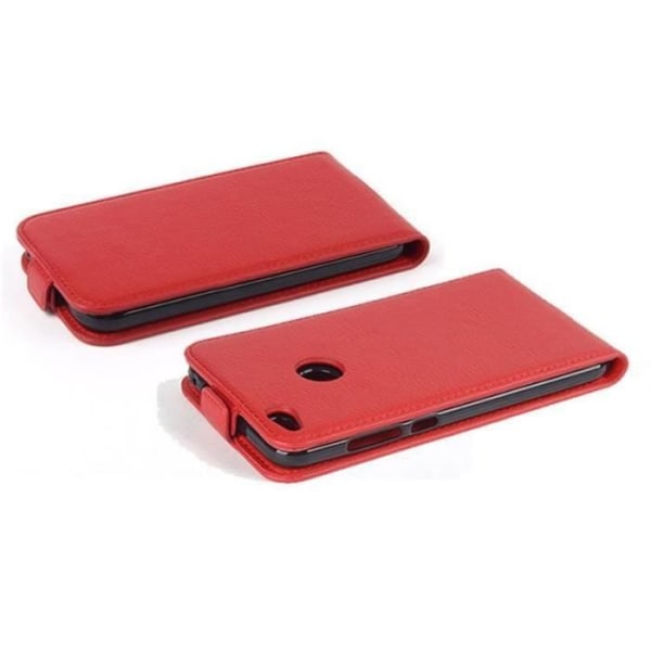 Cadorabo Fodral Huawei ASCEND P8 LITE DESIGN FLIP Style Fodral Fodral Fodral konstläder Struktur KÖRSBÄRSRÖD
