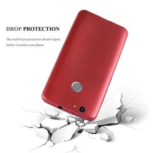 Huawei NOVA-fodral i METALLIC RED från Cadorabo (MATT METALLIC Design) Ultratunt mjukt silikon TPU-gelöverdrag med anti