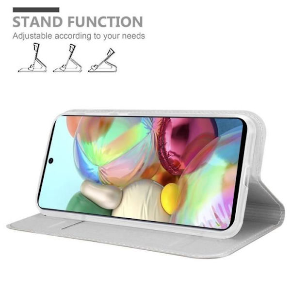Fodral - CADORABO - Samsung Galaxy A71 - Grå - Halvstyv - Magnetisk stängning Grå