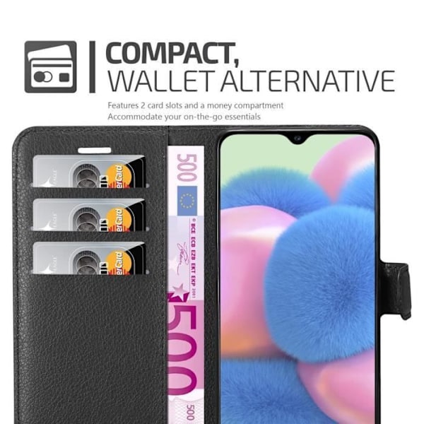 Fodral för Samsung Galaxy A50 4G / A50s / A30s i JET BLACK Cadorabo Cover Skydd magnetisk stängning stödfunktion
