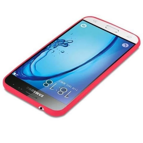 Samsung Galaxy J3 2015 (5) Fodral i CANDY RED av Cadorabo (CANDY Design) Ultratunt mjukt silikongel TPU-fodral med anti-halk