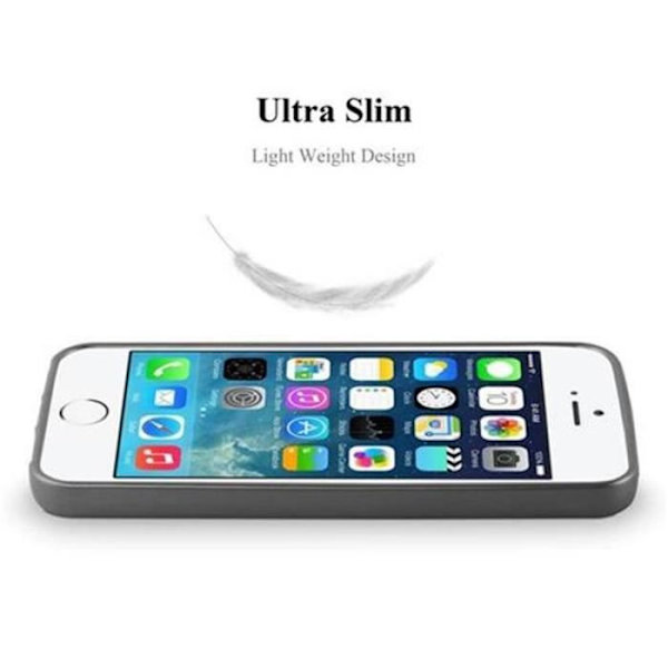 Apple iPhone 5 / 5S / SE METALLIC GREY Fodral Cadorabo MATT METALLIC TPU Silikonskydd Fodral Skydd Ultra Slim Bumper