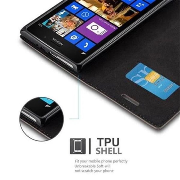 Nokia Lumia 925 Fodral i KAFFEBRUNT från Cadorabo (design med INVISIBLE MAGNETIC CLOSURE) Helt skyddsfodral med flipskydd