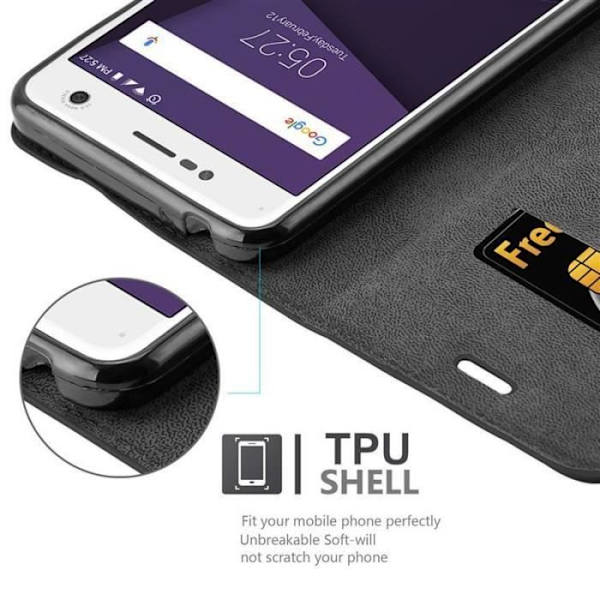 Cadorabo Fodral till ZTE BLADE V8 i NIGHT BLACK