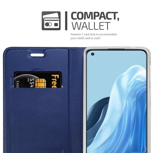 Flip-fodral för Oppo FIND X5 LITE / Reno7 5G i MÖRKBLAU CLASSY Plånbok Stötsäker Blå