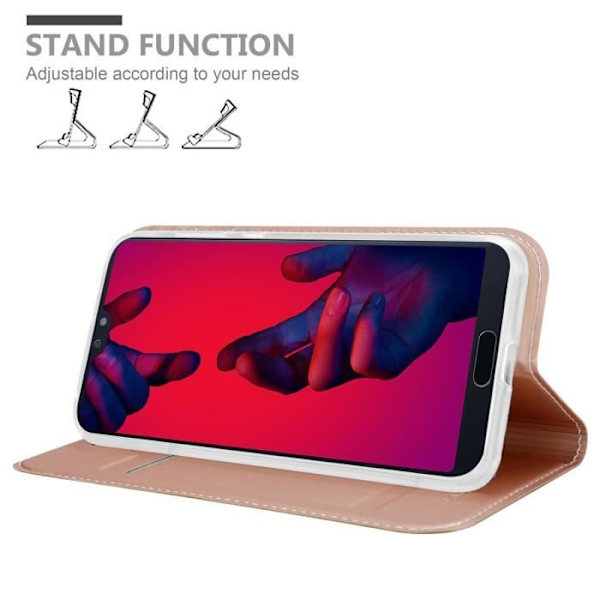 Fodral till Huawei P20 PRO / P20 PLUS Fodral i CLASSY ROSÉ GOLD Fodral Skydd Magnetisk stängning Plånbok Rose guld