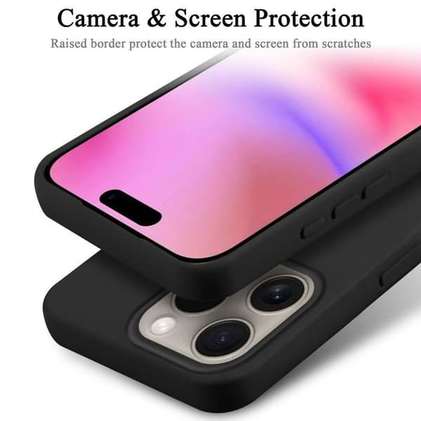Skal för iPhone 16 PRO MAX Stötabsorberande i LIQUID BLACK Svart