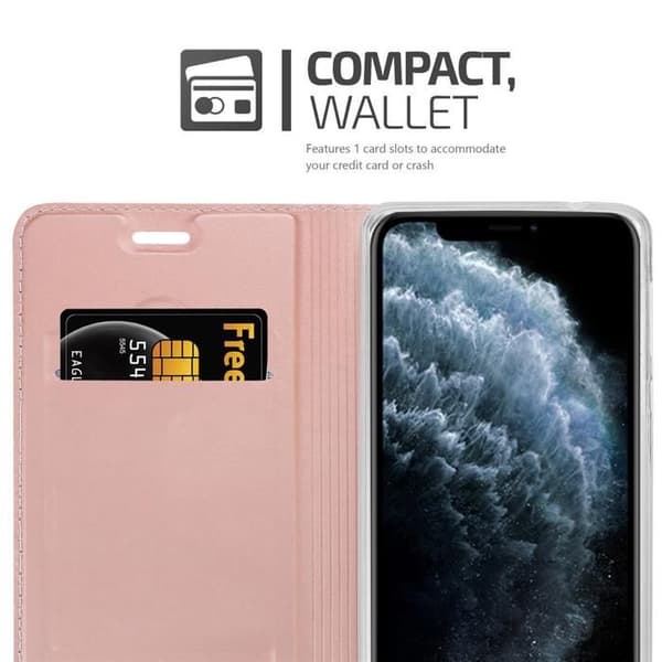 Flipfodral för iPhone 11 PRO Etui i KLASSISK ROSÉ Plånbok Stötsäker Ros