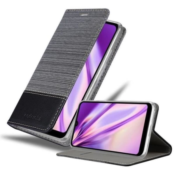 Plånboksfodral - CADORABO - WIKO VIEW 3 LITE - Läderimitation - Horisontellt stativ - Kortfack Svart