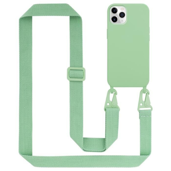 Halsbandsfodral för Apple iPhone 11 PRO MAX Fodral i LIQUID LJUSGRÖN Fodral Modehalsband Moderiktigt fodral Fodral Silikon Justerbar