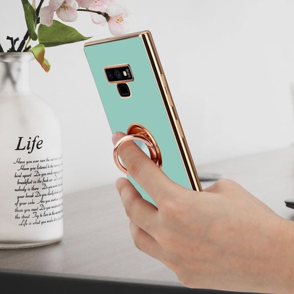 Skydd för Samsung Galaxy NOTE 9 Glansig Turkos - Guld med kameraskydd Blå