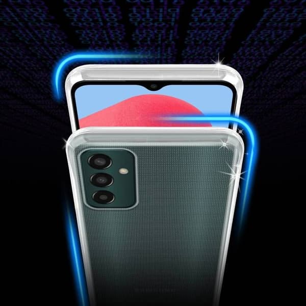 Transparent stötsäker silikonfodral för Samsung Galaxy M13 4G Vit