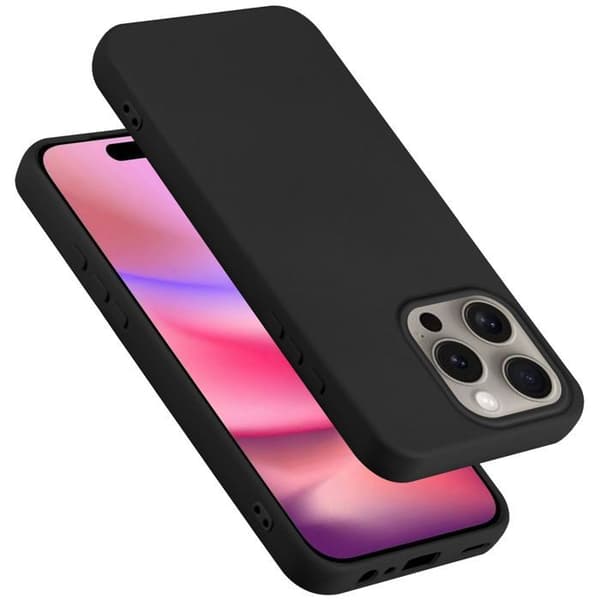 Skal för iPhone 16 PRO Stötabsorberande i LIQUID BLACK Svart