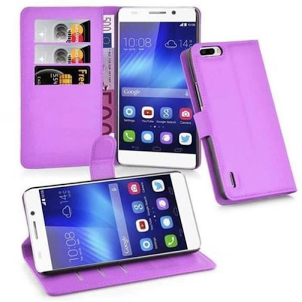 Cadorabo Honor 6 PLUS VIOLET Fodralskydd Fullt skyddande magnetlås (stöder stativ och kortplats)