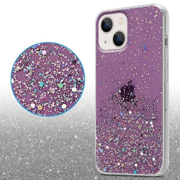iPhone 13 MINI Skal Lila med Glitter Skydd Glittrande Design Violett