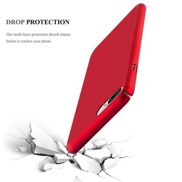 Cadorabo Fodral Apple iPhone 8 PLUS / 7 PLUS / 7S PLUS RÖD METALL MATTT METALL Hård plastfodral Skydd Ultra Slim Bumper