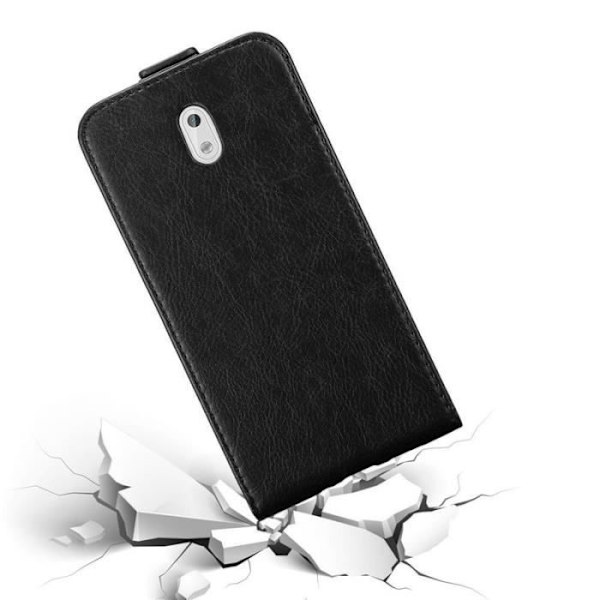Flip-fodral - CADORABO - Nokia 3 2017 - Imiterat läder - Svart - Magnetstängning Svart