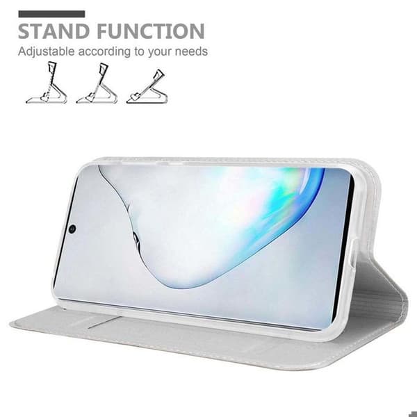 Flipfodral för Samsung Galaxy NOTE 10 Klassisk Silver Plånbok Stötsäker Grå