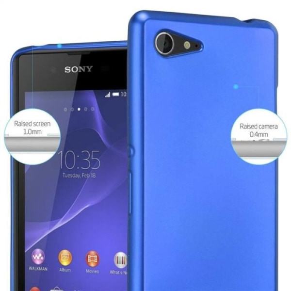 Cadorabo-fodral fungerar med Sony Xperia E3 i METALLIC BLUE - Stötsäker och reptålig TPU-silikonhölje - Ultratunt