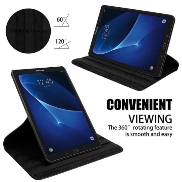 Cadorabo Fodral till Samsung Galaxy Tab A 2016 (10,1" Zoll) SM-T585N - T580N i svart - UTAN automatisk väckning