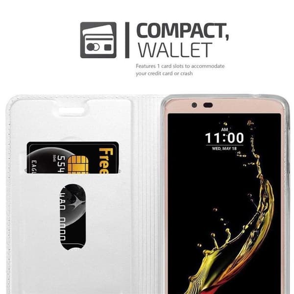 Flip-fodral för LG K10 2016 Etui i KLASSISK SILVER Plånbok Stötsäker Grå
