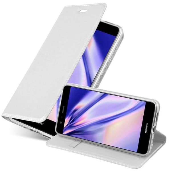 Fodral med lock för Huawei P10 LITE Klassisk Silver Plånbok Stötsäker Grå