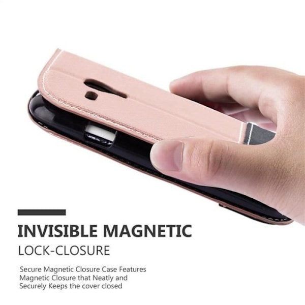 Plånboksfodral - CADORABO - Galaxy S3 MINI - Läderimitation - Magnetisk stängning - Tvåfärgad design Svart