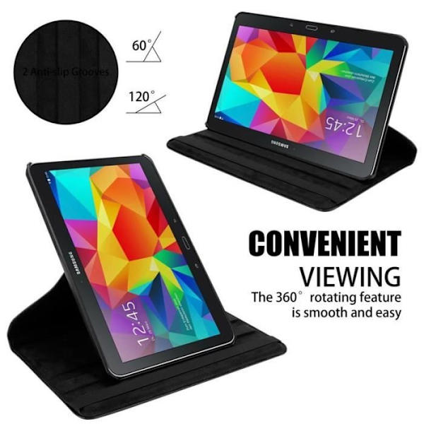 Cadorabo Fodral till Samsung Galaxy Tab 4 (10,1" Zoll) SM-T530 - T535 i svart - UTAN automatisk väckning