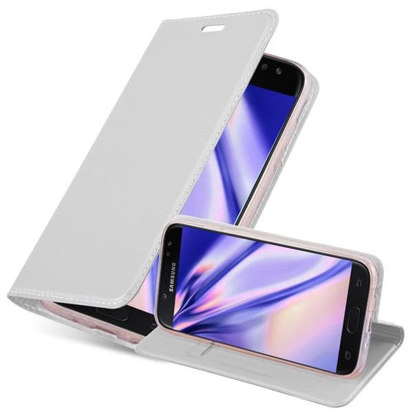 Flipfodral för Samsung Galaxy J5 2017 Fodral i KLASSISK SILVER Plånbok Stötsäker Grå
