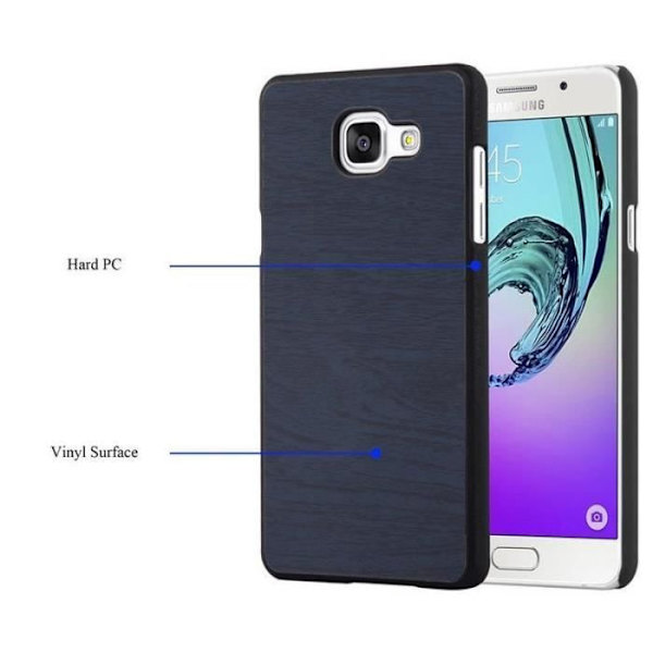 Samsung Galaxy A5 2016 (6) Fodral i BLÅT TRÄ från Cadorabo (WOOD Design) Ultratunnt mjukt silikon TPU-gelskydd med anti