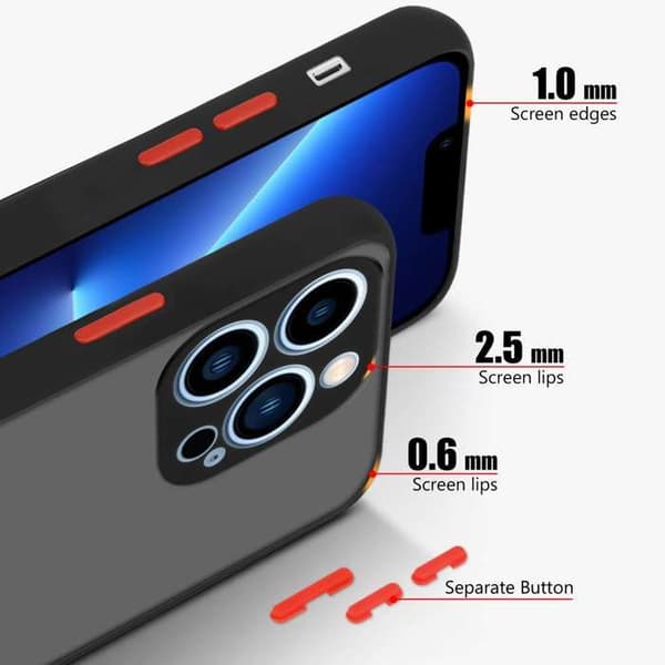 Skal för iPhone 13 PRO MAX i MATTSVART Stötskydd Svart