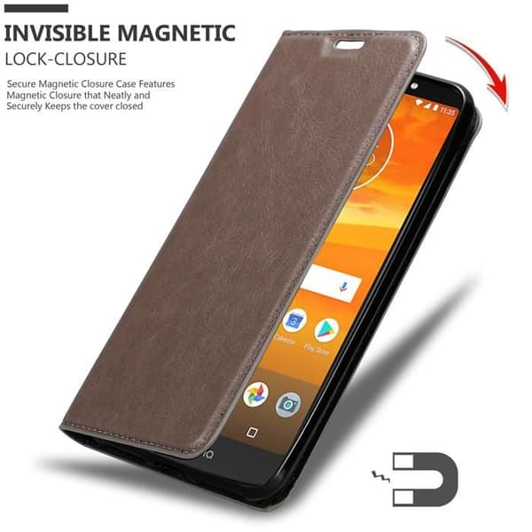 Fodral för Motorola MOTO E5 PLUS Skal i MÖRKBROWN brun
